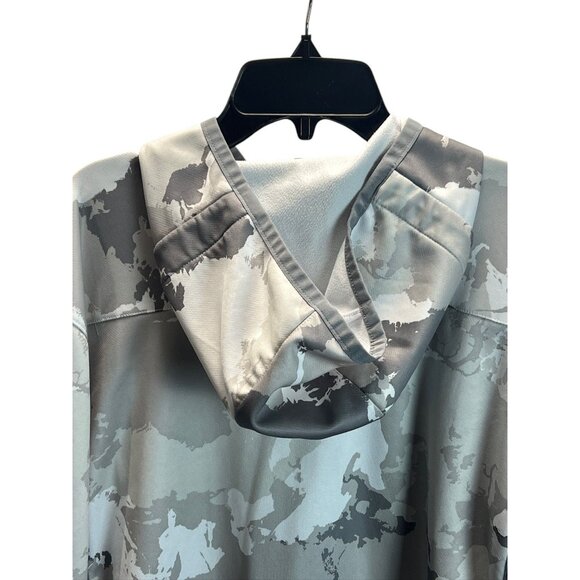 Adidas AEROREADY Mens Camouflage Full-Zip Hoodie M Gray White Activewear Gym - Picture 13 of 14